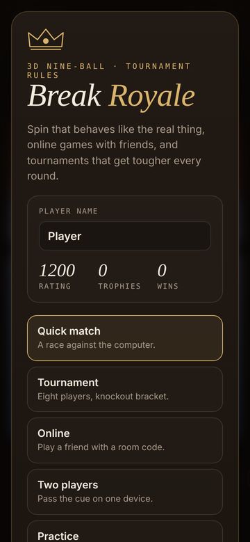 The main menu