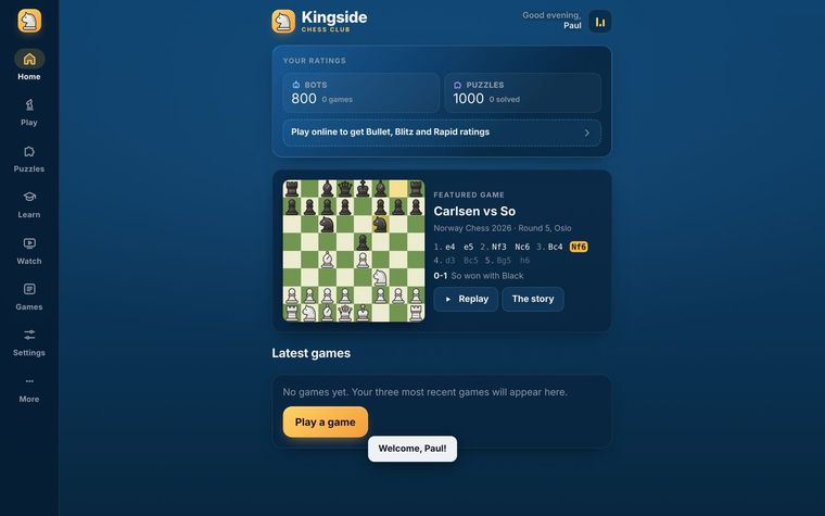 Kingside on a Mac or iPad