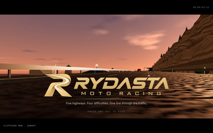 The title screen on a wide screen