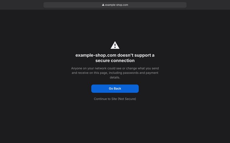 HTTPS-First on a wide screen