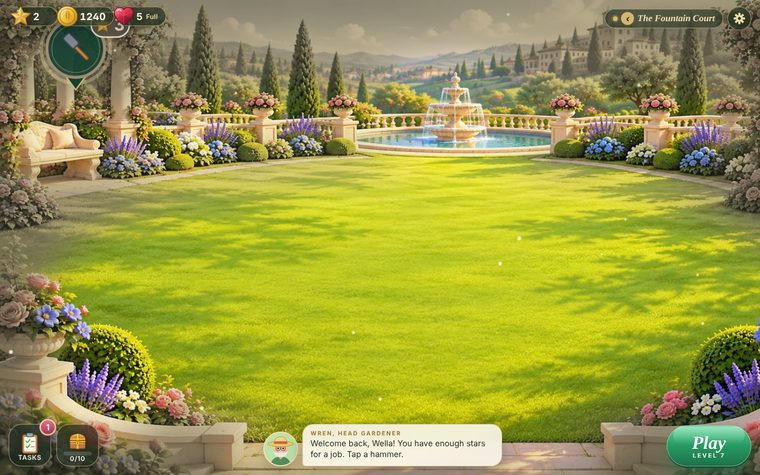 The Fountain Court on a wide screen