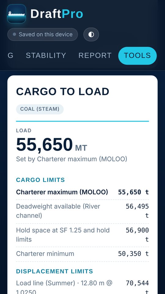Cargo to load screen