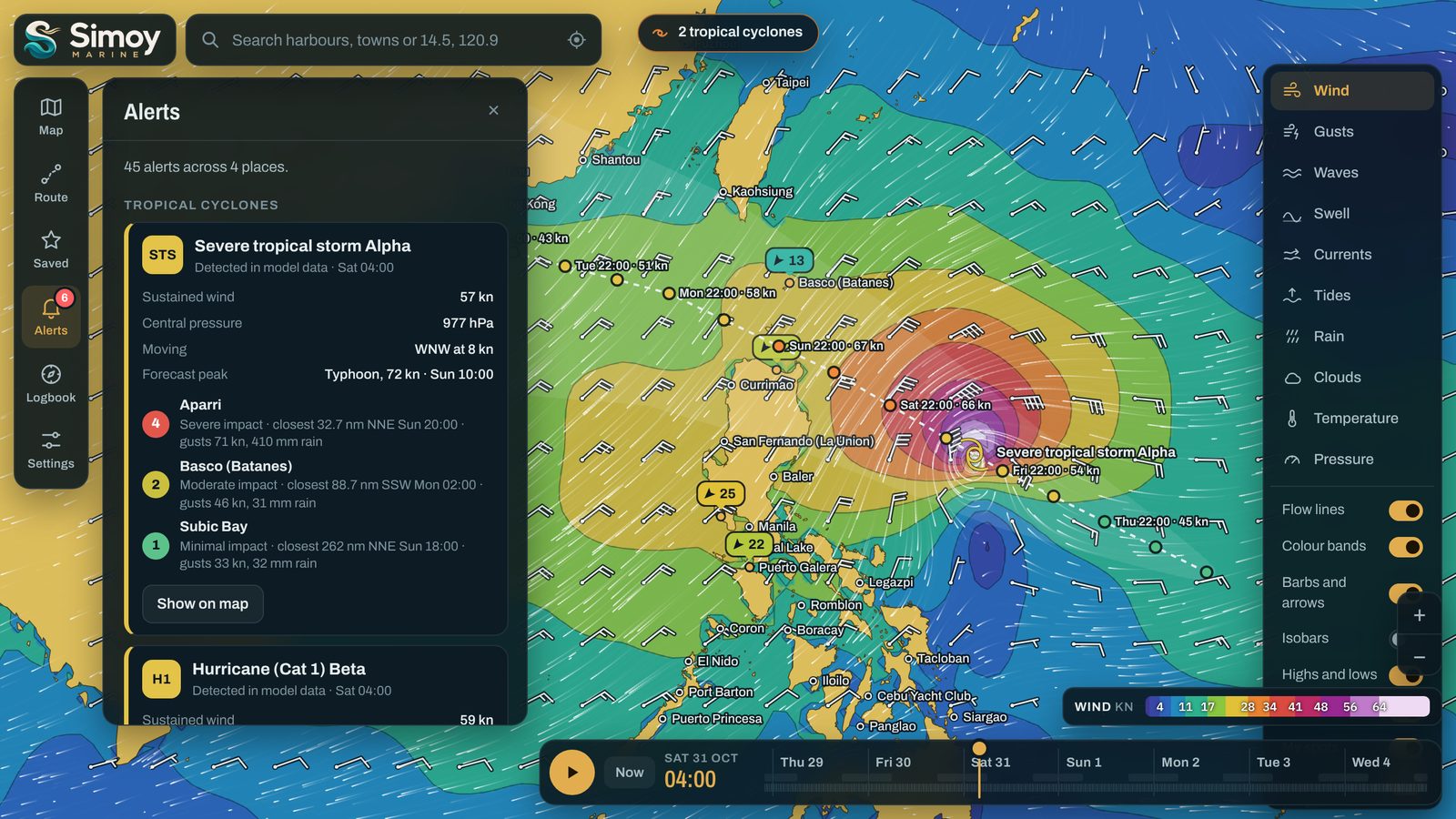Typhoon tracks, desktop